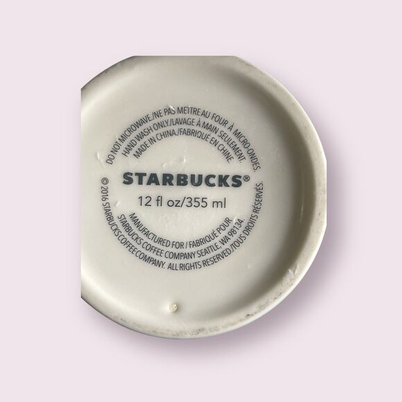 Starbucks Mermaid Ceramic Travel Mug Floral‎ Siren Cup Tumbler 2016 Teal Coral - Picture 6 of 6